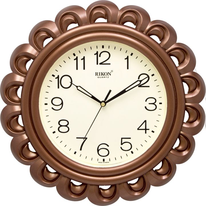 RIKON Designer Quartz Analog Model 497 Round Framed Wall Clock For Office, Home And Living Room
