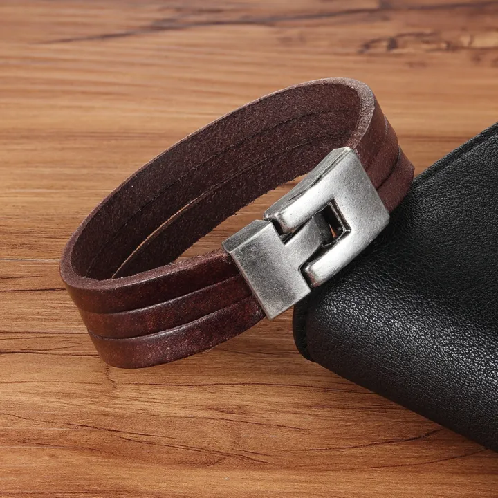 NEW%20XQNI%20Classic%20Style%20Double%20Layer%20Toggle-clasp%20PU%20Leather%20Bracelet%20For%20Men%20Black/Brown/Orange%20Color%20Male%20Jewelry%20Accessories%20Gift%20-%20Image%204