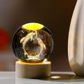 Sajha Cart Gift Shop Dolphine Heart Couple Crystal Ball LED Night Lamp with Wooden Base. 