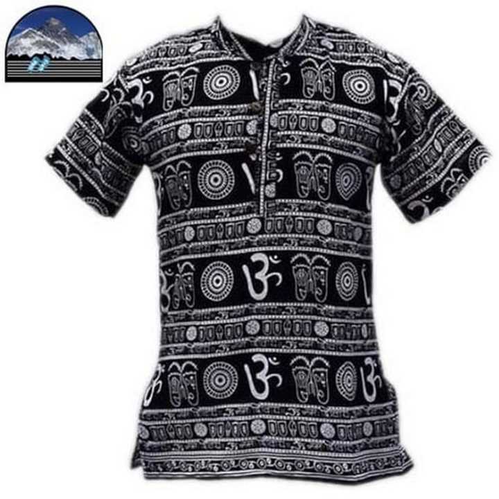 Om Printed Front Buttoned Kurta Shirt For Men - Fashion | Kurtha For Men | Men'S Wear | Shirts For Men