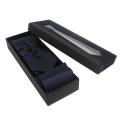Dark Blue Pattern Printed Neck Tie With Cufflinks For Men. 