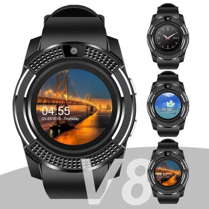 V8%20Sport%20Bluetooth%20Round%20Dial%20Wrist%20Smart%20Watch%20Camera%20Sim%20Tf%20Slot%20For%20Ios%20Android%20-%20Image%203