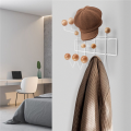 Iron Coat Rack with Solid Wood Ball Wall Hook. 