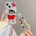 3D Crayon Shin chan Suitable for Apple 14 Phone Case 13Promax Wave Edge Mini Funny Plus Cute PM Cartoon Por Transparent iPhone Silicone Fourteen Women. 