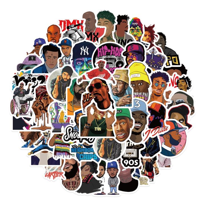 Artsy%20Home%2025/50%20Pcs%20Hip%20Hop%20Music%20Rapper%20Stickers%20for%20Laptops%20Cellphone%20Guitar%20-%20Image%203
