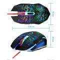 T9 USB Wired Gaming Mouse 2400DPI 6 Buttons LED Optical Computer Mouse. 