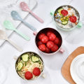 Cute Baby Double Wall Vacuum Insulated 304 Stainless Steel Thermal Insulation Training Feeding Bowl with Handles & Spoon. 