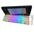 Douni KB101 Colorful Luminous RGB Transparent Keyboard Mechanical Feel Laptop Gaming Wired Keyboard. 
