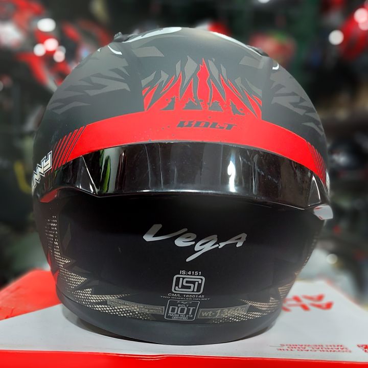 Vega%20Bolt%20Bunny%20Dull%20Black%20Red%20Full%20Face%20Single%20Visor%20Helmet%20%7C%20VEGA%20DOT%20&%20ISI%20Certified%20Black/Red%20Protective%20Head%20Wear%20-%20Image%206