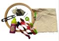 Embroidery Kit WIth 8 Inch Wooden Frame. 