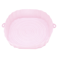 20Cm Air Fryers Oven Baking Tray Fried Chicken Basket Mat AirFryer Silicone Pot Round Replacemen Grill Pan Pink. 