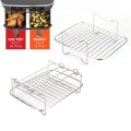 Air Fryer Grill Air Fryer Rack Double Boiler for Foodi Grill Stainless Steel for Home Kitchen Oven Cooker Accessories. 