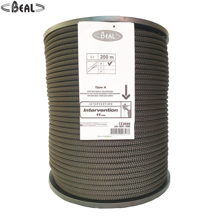 Beal Intervention 11 mm Semi Static Rope Black (50 / 100 / 200 mtr ...