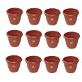 Gem Brown Plastic 10" Diameter Flower Pot - 8002 - Medium - 12pcs set. 