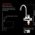 Electric Hot Water Heater Faucet Kitchen Heating Dispenser Tap With Shower. 