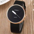 ABBYGALE Women Watch Black  Color Dial Simple Design Bracelet Set Leather Quartz Ladies Wrist Watch Women Gift relegio Clock. 