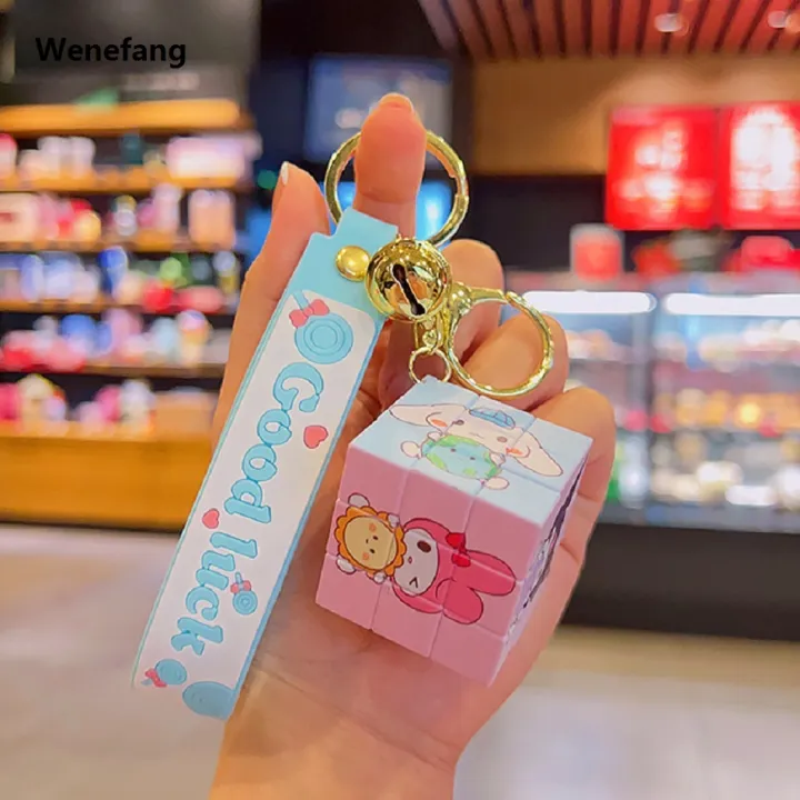 Wenefang%20Cartoon%20Sanrio%20Rubik's%20Cube%20creative%20key%20chain%20Kulomi%20Hello%20New%20style%20Kitty%20Cinnamoroll%20Stitch%20pendant%20doll%20cute%20key%20chain%20gift%20-%20Image%205