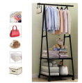 Multifunction Clothes Triangle Coat Rack Removable Bedroom Rack With Wheels. 