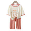 New Yaseller Homewear Seven-quarter Sleeve Set Boys Girls Pamas Summer Thin Medium Large Children Air Conditioning Clothes. 