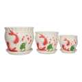 Ceremic Floral Printed Flower Pot With Combo Pack. 