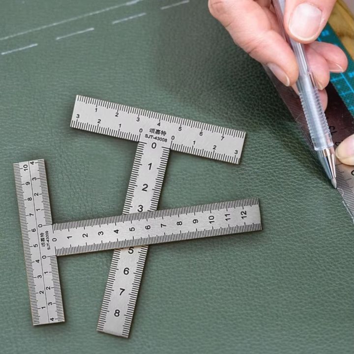 Stainless Steel T-Shaped Ruler Measuring Tool Sturdy Right Angle Ruler ...