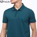 Gents Park Teal Green Color Plain Design Half Sleeves Polo T-Shirt For Men. 