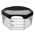 Octagon Pet Playpen Cover Mesh Fabric Sunscreen Cover Black Covers Puppy Cat Fence Cage Covers 24 Inches. 
