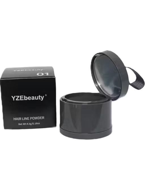 YZE Beauty Hairline Powder For Hair Root Touch-Up with Applicator, For Men and Women, (Black)  4.5gm