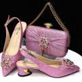 HAQ1 Shoe Bag Italian Suit Nigerian Decoration Women's Shoes New Arrival New Doershow Matching Bag Set Purple Shoe Bag Set-26. 