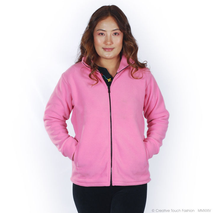 Creative Touch Fashion Polar Fleece Jacket in Blush Pink for Women MJK1076