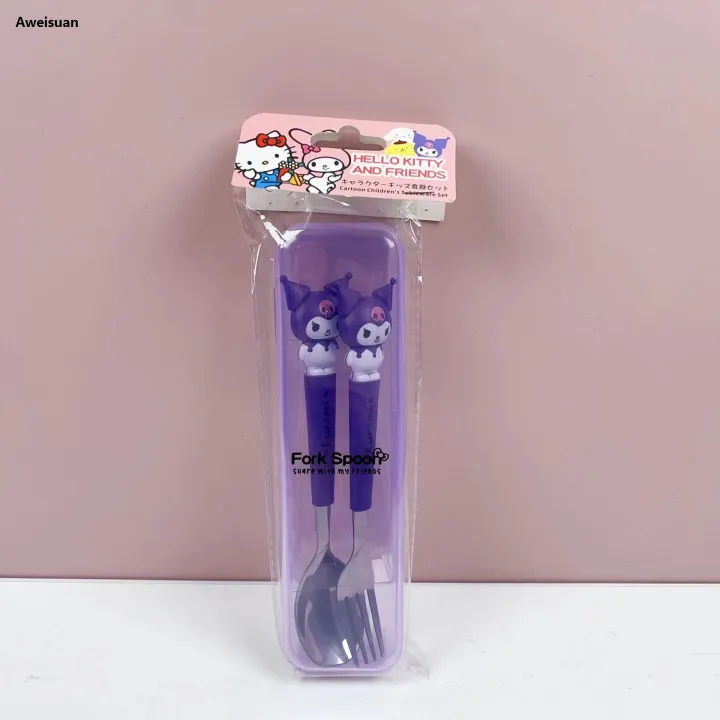 amorol%20utensils%20Cinn%20children's%20tableware%20HAweisuan%20Sanrio%20ello%20Kitty%20Luxury%20Melody%20Kuromi%20silicone%20handle%20meal%20l%20forks%20and%20spoons%20for%20children%20-%20Image%205