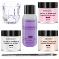 40ml Crystal Liquid With 45ml Acrylic Powder Set Lnclude Pink White Transparent Acrylic Powder Kit Suitable Beginner Nail Kit. 