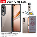 3 in 1 Vivo V50 Lite Shockproof Phone Case for Vivo V40 Lite Y19S Y04 Y39 5G Y29 4G Anti Spy Soft Ceramic Matte Privacy Tempered Glass. 