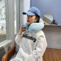 Soft Camel Hump Design Travel Neck Pillow U-Shaped Embroidered Neck Cushion PP Cotton Healthcare Airplane Car Pillow For Office Naps and Travel. 