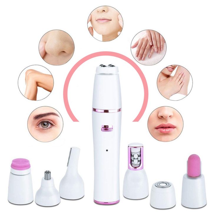 Kemei%20KM-2189%20Electric%20Facial%20Cleansing%20Massage%20Brush%207%20IN%201%20Female%20Electric%20Epilator%20Waterproof%20Women's%20Shaver%20Facial%20Care%20Tool%20-%20Image%203