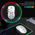 HXSJ T26 Wireless 2.4G BT5.1 Dual-Mode Rechargeable Gaming Mouse 4800DPI Adjustable E-sports Mice Cool RGB Lights Long Endurance Battery For Computer Laptop PC. 