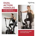 BODy GYM Dual Action Air Bike/Exercise Bike for Home |Gym Cycle for Workout With Adjustable Cushioned Seat | Non-Slip Pedals | Moving Handles Black Gym Bike, Max user weight 120 KG. 