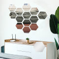 12Pcs/Set 3D Mirror Wall Stickers Home Decor Hexagon Acrylic Mirror Sticker DIY Mural Removable Room Decal. 