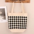 Fashionable Rhombus Knitted Knitted Shoulder Bag Comfortable Handle Plaid Crochet Tote Bag Multifunctional Large Capacity Women's Handbag Beach. 