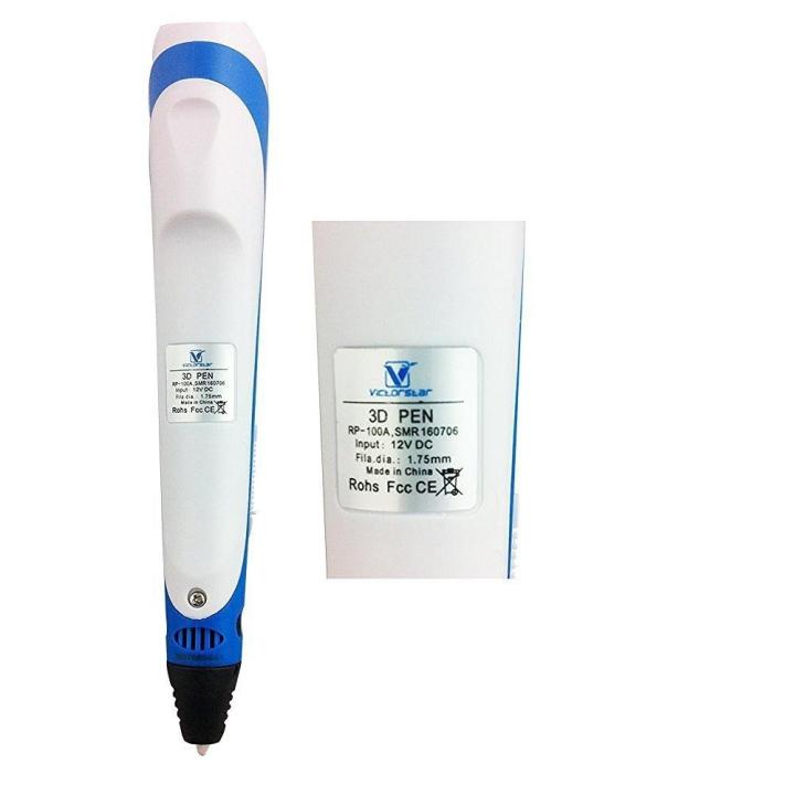 Victorstar%203D%20Pen%20Portable%20Rp-100A%20Blue%20+%20White%20For%203D%20Drawing%20Doodling%20+%20Power%20Adapter%20+%20Abs%20Filament%20/%20Amazing%20Gift%20For%20Kids%20-%20Image%202