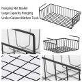 1PC Metal Kitchen Organizer Shelf Under Table Hanging Net Basket Multifunctional Book Storage Rack Home Offices B. 