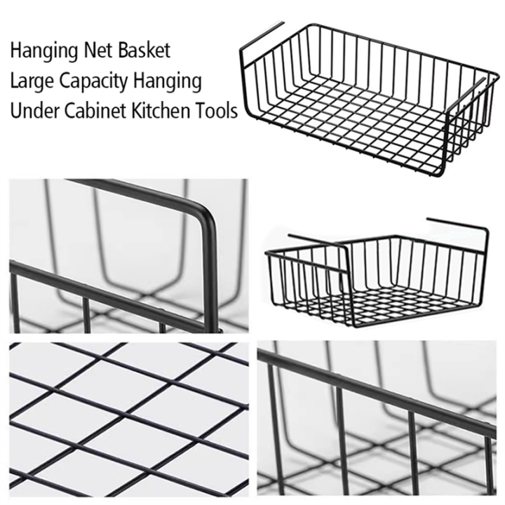 1PC%20Metal%20Kitchen%20Organizer%20Shelf%20Under%20Table%20Hanging%20Net%20Basket%20Multifunctional%20Book%20Storage%20Rack%20Home%20Offices%20B%20-%20Image%204