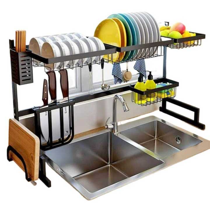 The Sink Dish Drying Rack (Expandable Height and Length) Snap-On Design ...