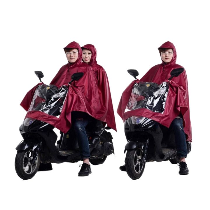 Double Layer Waterproof Bike Raincoat Unisex Dual Hood With Drawstring Double Layer Double User Bike Raincoat Daraz .np