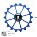 JAERBEE MEIJUN 2X 18T Bicycle Rear Derailleur Wheel Ceramic Bearing Pulley Road Bike Guide Roller Idler 4mm 5mm 6mm(Black). 