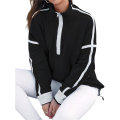 Womens Half Zip Pullover Soft Oversized Sweatshirt with Pockets Warm- Fuzzy Sweater. 