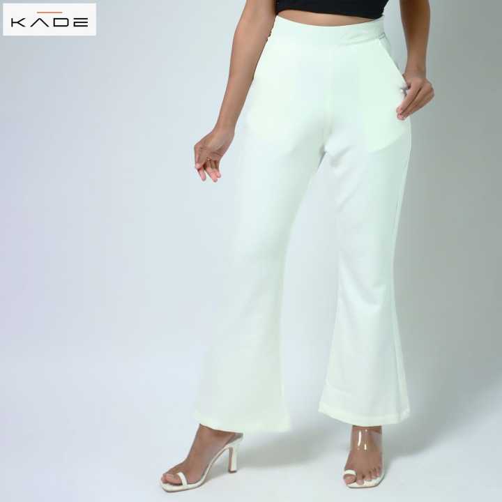 KADE White Belly Formal Pants For Women
