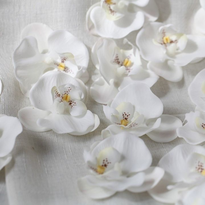 4pcs DIY 3D Artificial Butterfly Orchid Flower Silk Hand Craft Fake ...