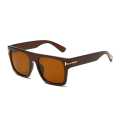 Tomford 22011Shaded Brown Lens Rectangle Oval Shape With Brown Frame Sunglasses Shades For Men. 