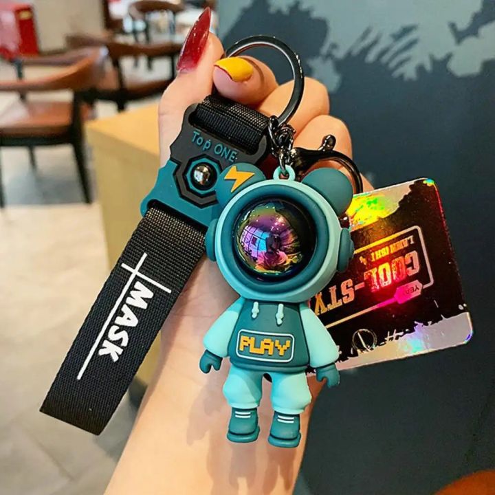 TRUFFLE%20Play%20Astronaut%20Rhodium%20Plated%20Keychain%20-%20T2300PY%20%7C%20Animal%20Pattern%20Unisex%20Resin%20Material%20Key%20Chain%20-%20Image%205